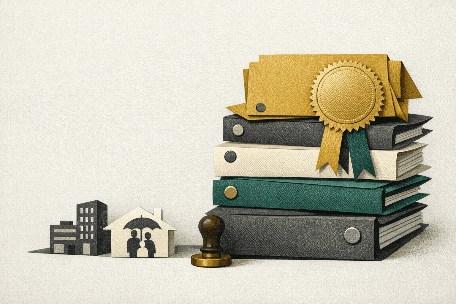 Minimal pixel-style illustration of estate and business documents with practical legal cost planning markers.